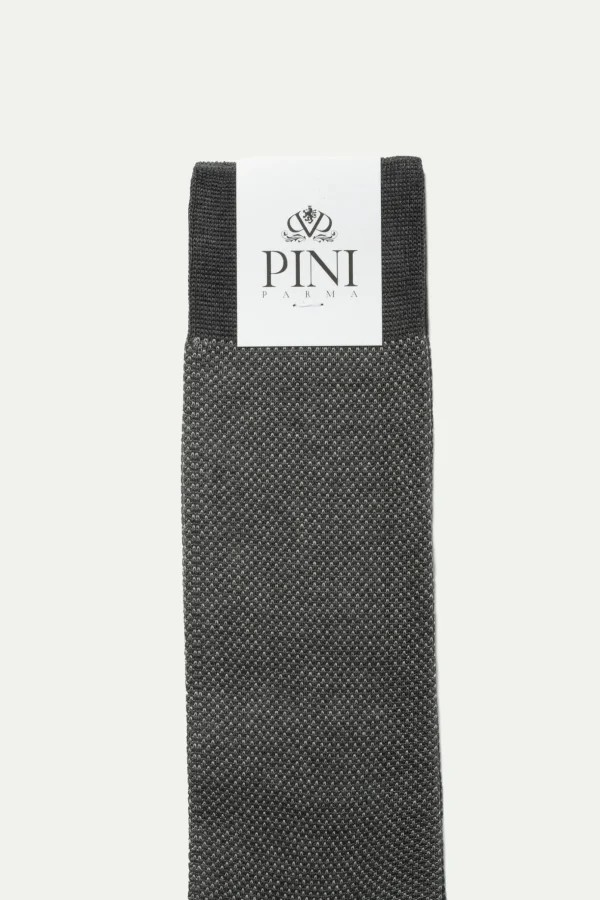 Grey patterned short socks - Made in Italy