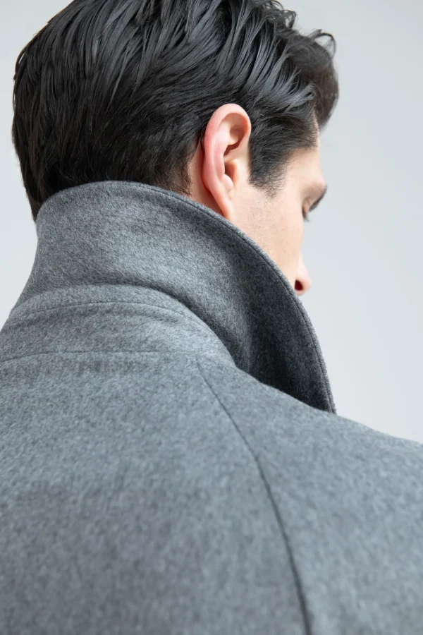 Grey raglan coat – Made in Italy