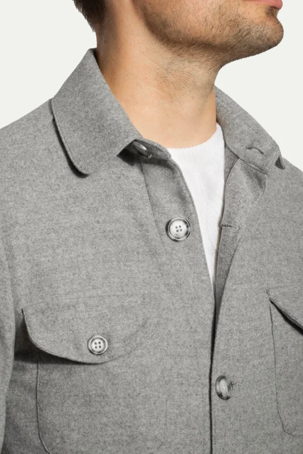 Grey Safari Jacket flannel Super 180s – Made in Italy