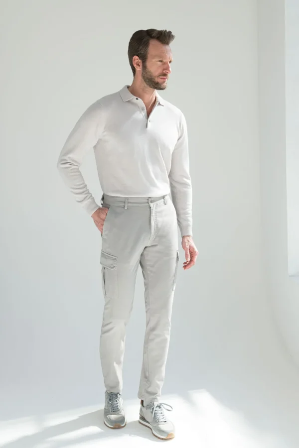 Grey stretch canvas cargo - Made in Italy