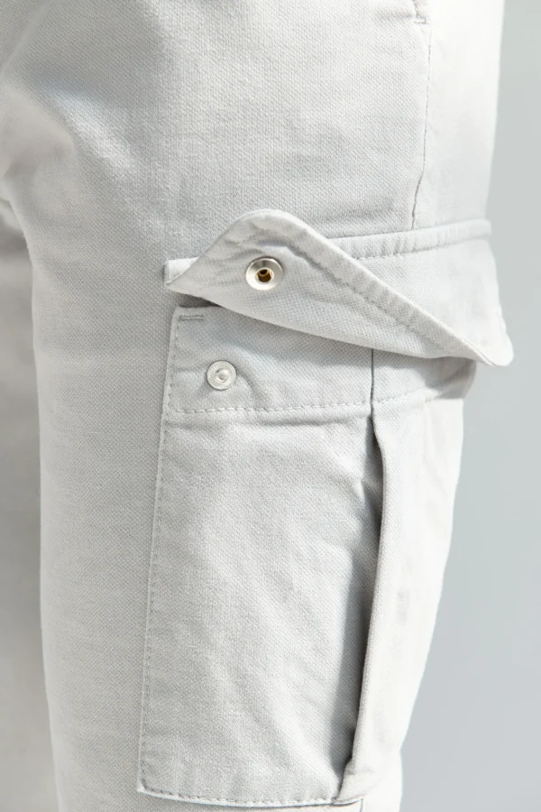 Grey stretch canvas cargo - Made in Italy
