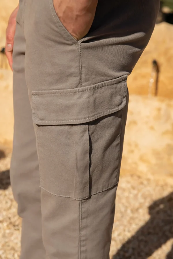 Grey stretch cotton cargo - Made in Italy