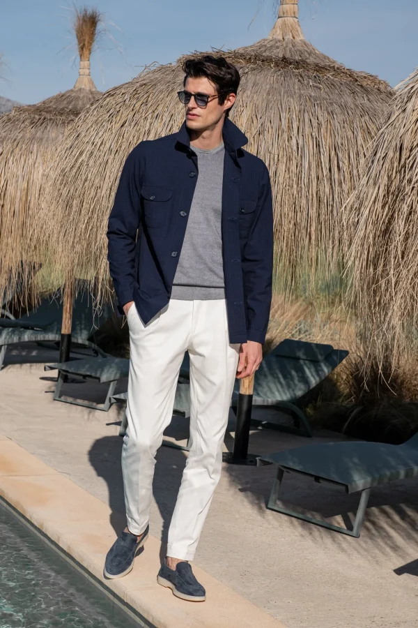 Grey superlight cashmere round neck – Made in italy