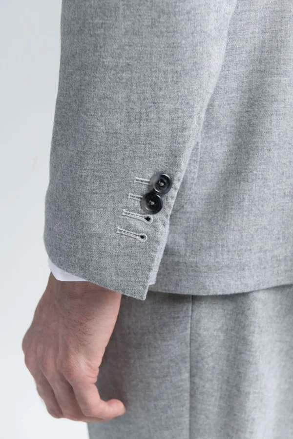 Grey wool and cashmere double breasted suit - Made in Italy