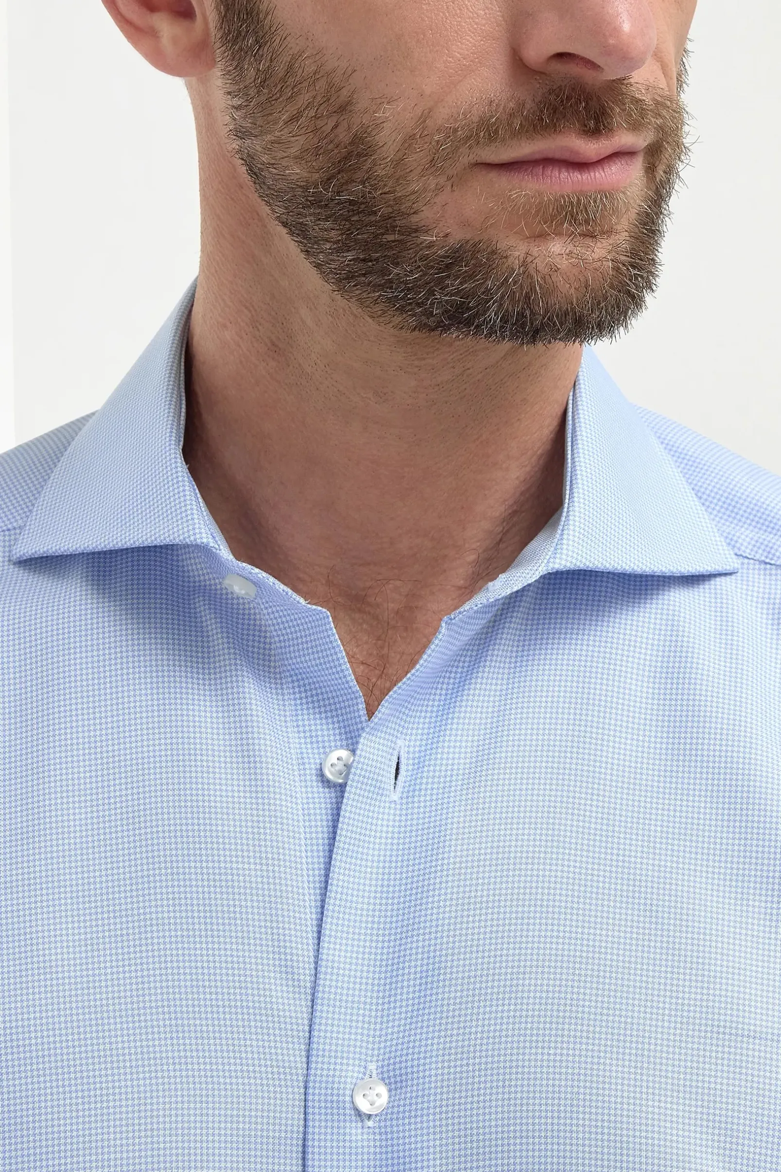 houndstooth_light_blue_sh_4.webp Houndstooth Light Blue Shirt - Made in Italy