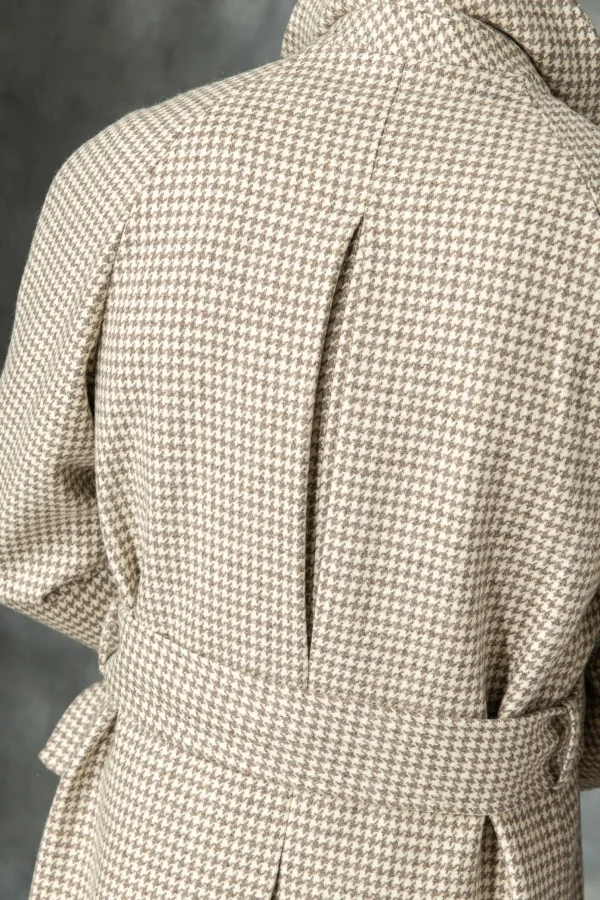 Houndstooth Raglan coat – Made in Italy