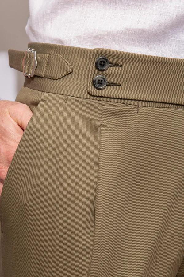 Kaki cotton trousers "Soragna Capsule Collection" - Made in Italy