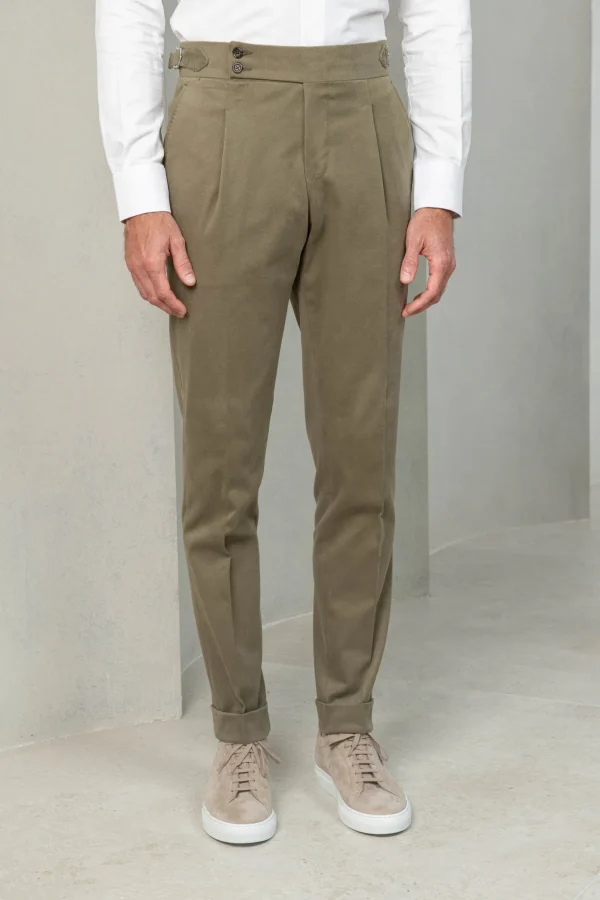 Khaki cotton trousers 