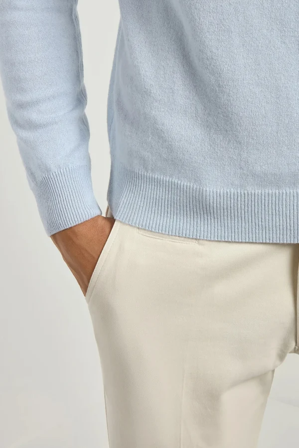 Light blue cashmere turtleneck – Made in italy
