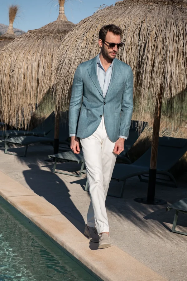 Light blue chambray cotton shirt - Made in Italy