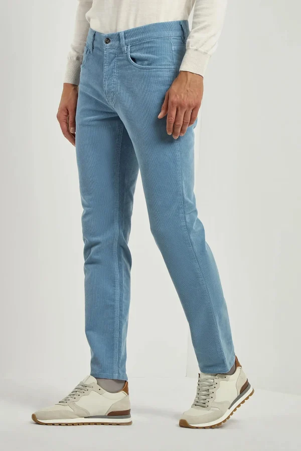 Light blue corduroy 5 Pocket - Made in Italy