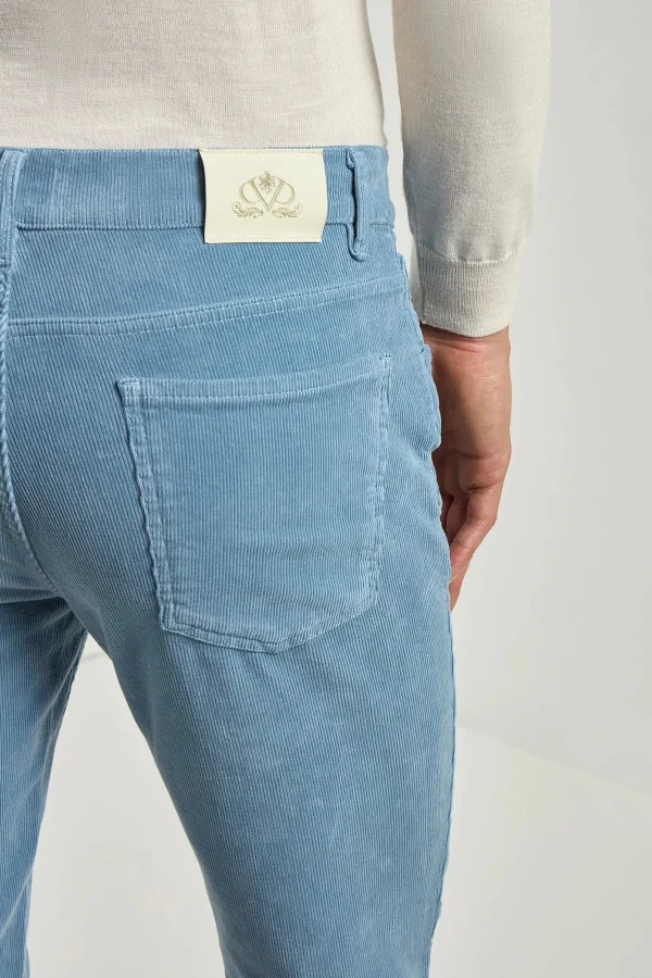 Light blue corduroy 5 Pocket - Made in Italy