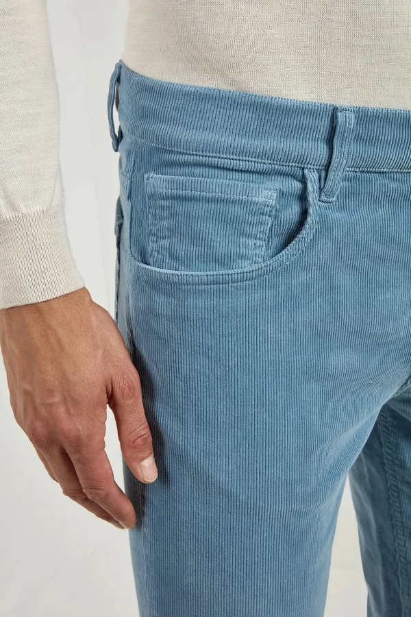 Light blue corduroy 5 Pocket - Made in Italy
