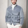 Light blue corduroy bomber jacket – Made in Italy