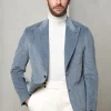 Light blue corduroy jacket "Soragna Capsule Collection" - Made in Italy