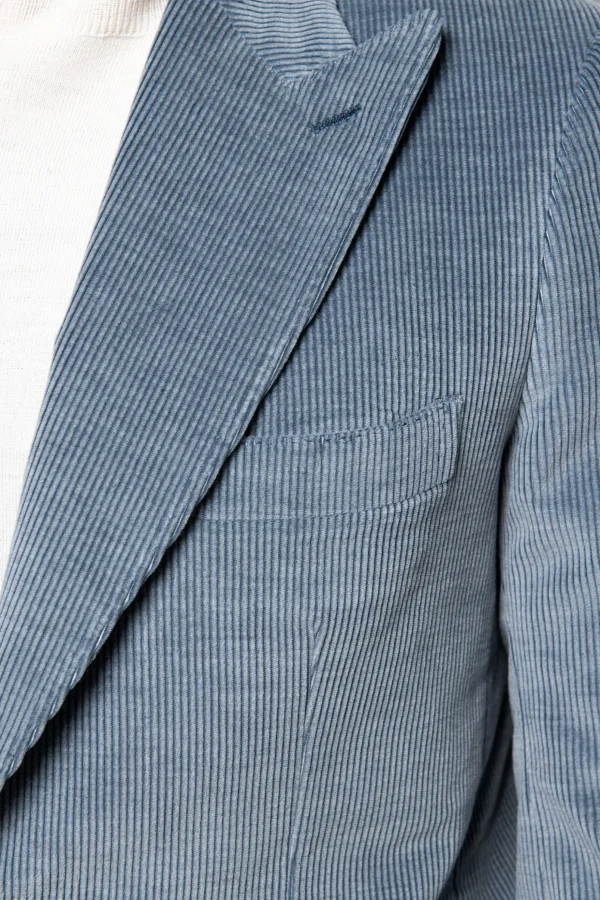 Light blue corduroy jacket "Soragna Capsule Collection" - Made in Italy
