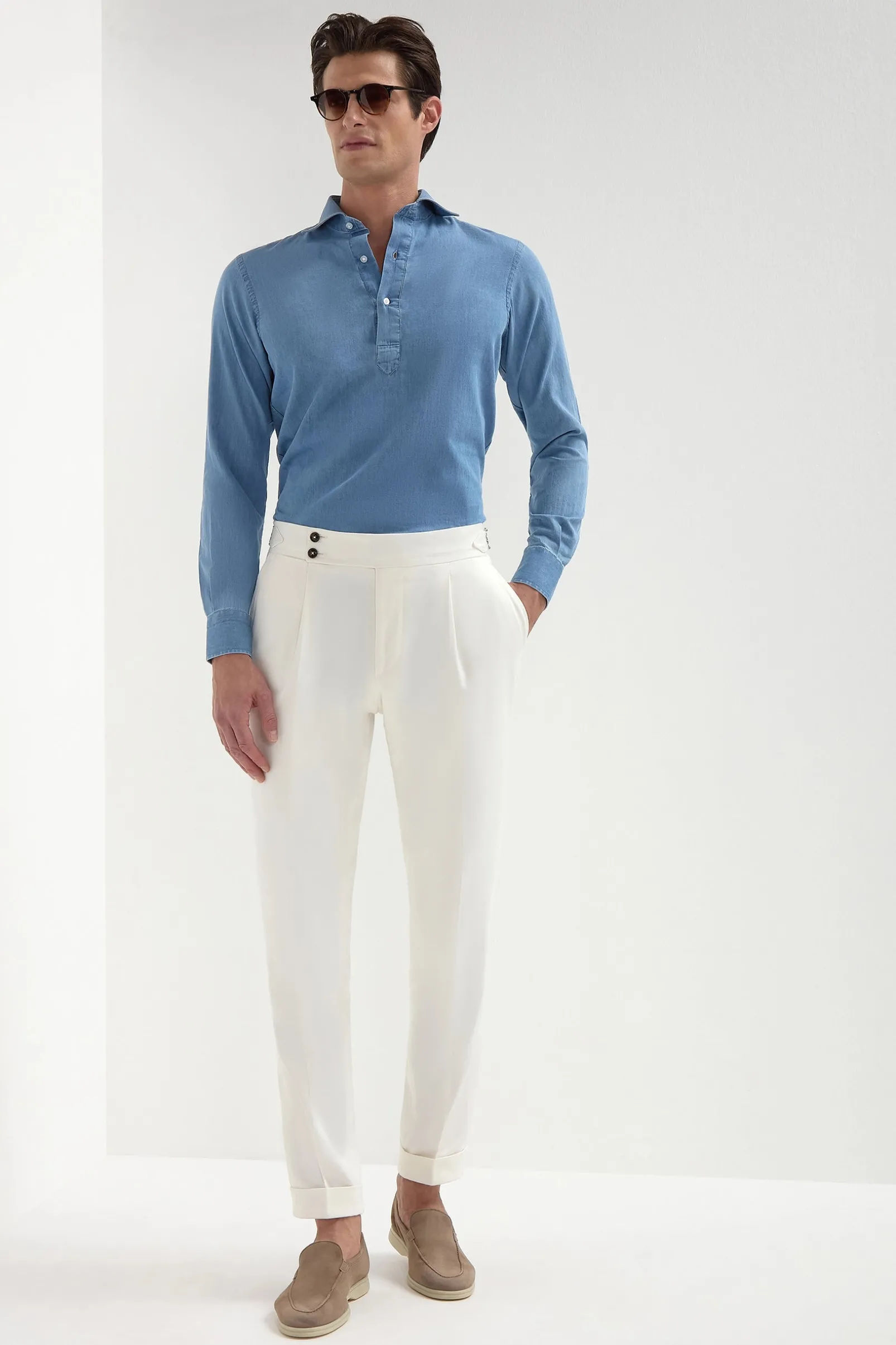 light_blue_denim_popover__4.webp Light blue denim popover shirt - Made in Italy