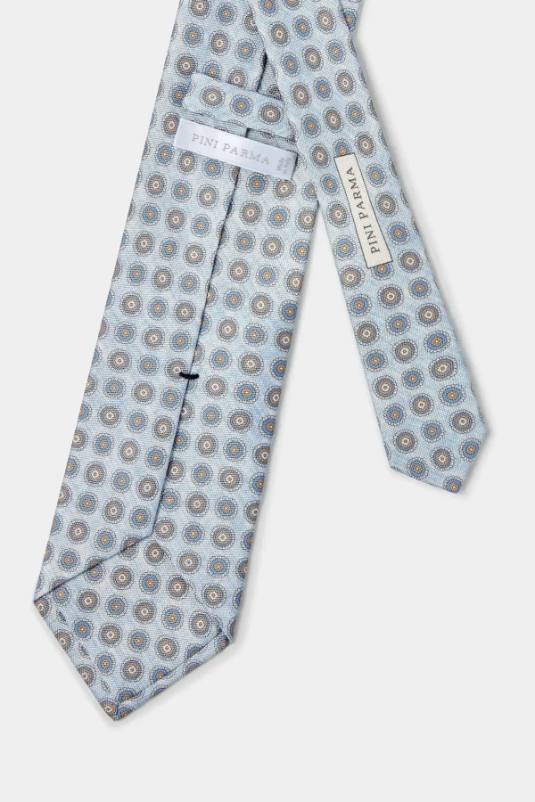 Light blue fancy silk tie - Made in Italy