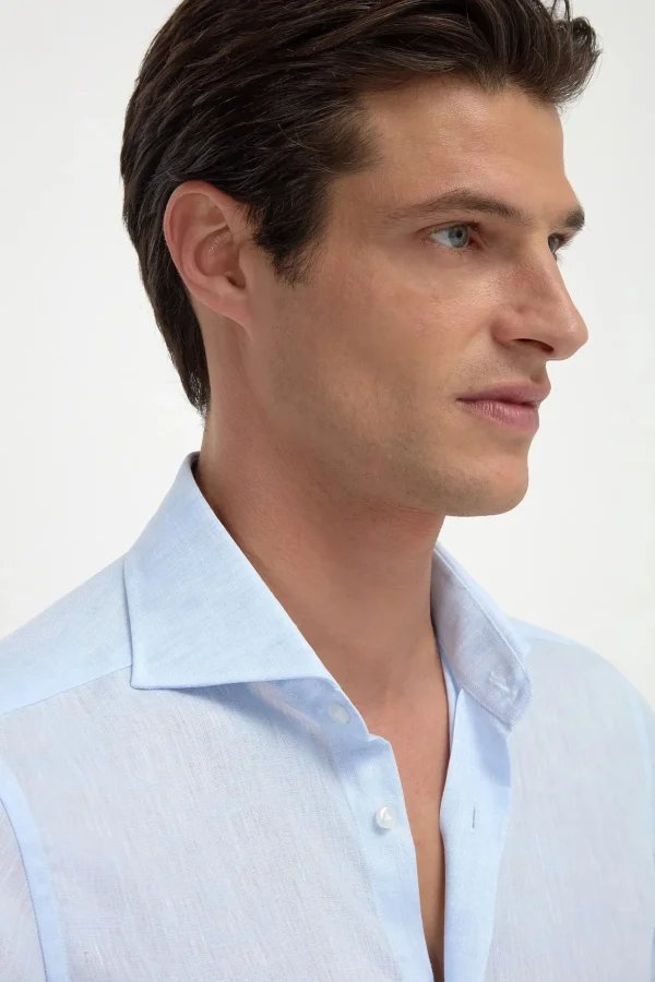 Light blue linen shirt - Made in Italy
