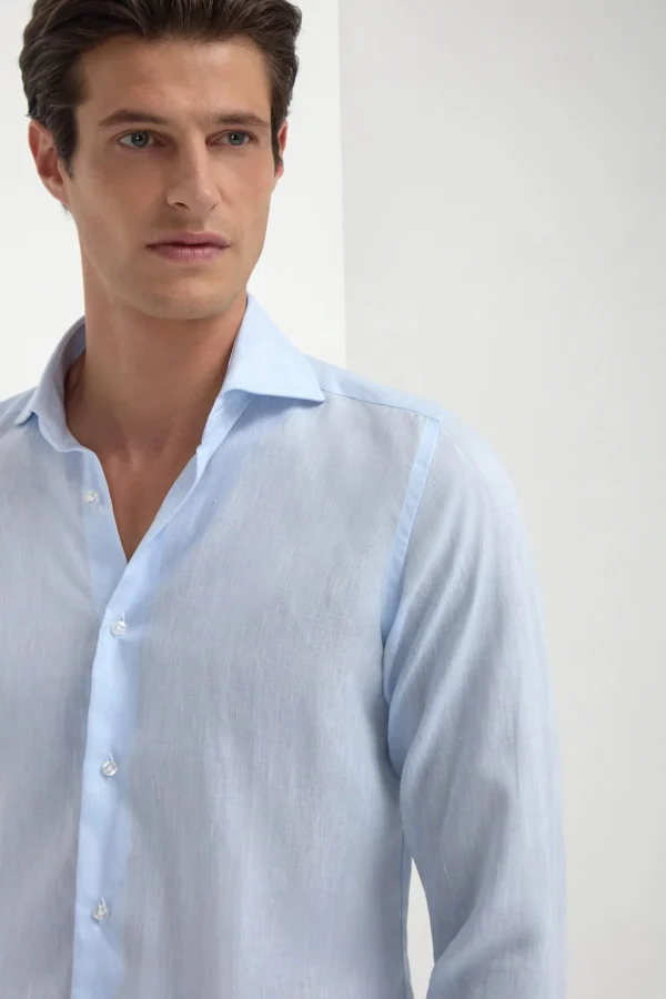 Light blue linen shirt - Made in Italy