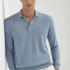 Light blue long sleeve polo - Made in Italy