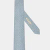 Light blue micro fancy silk tie - Made in Italy