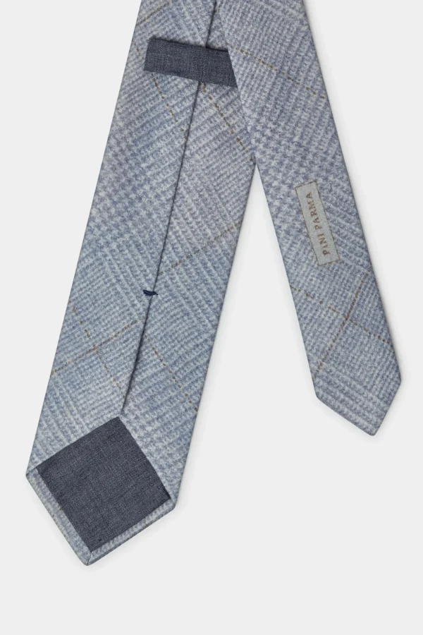 Light blue Prince of Wales tie - Made In Italy