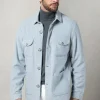 Light blue Safari Jacket flannel Super 180s – Made in Italy