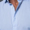 Light blue striped popover shirt - Made in Italy