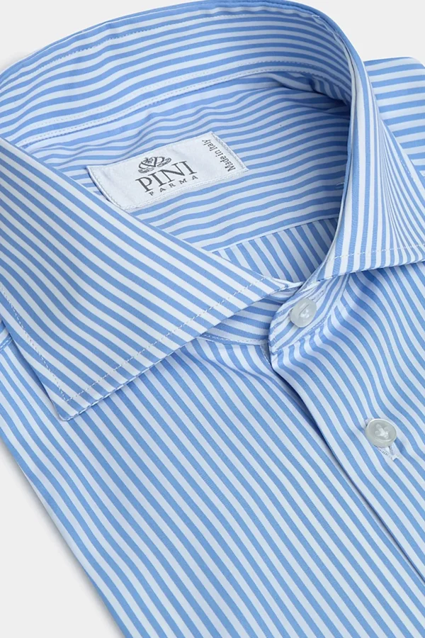 Light Blue Striped Shirt - Made in Italy