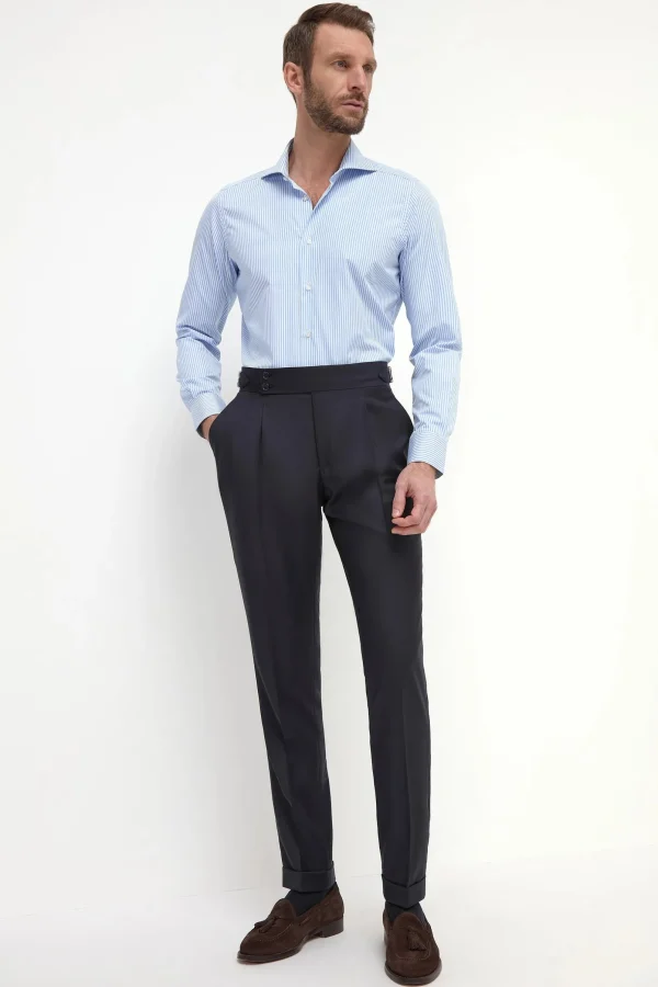 Light Blue Striped Shirt - Made in Italy