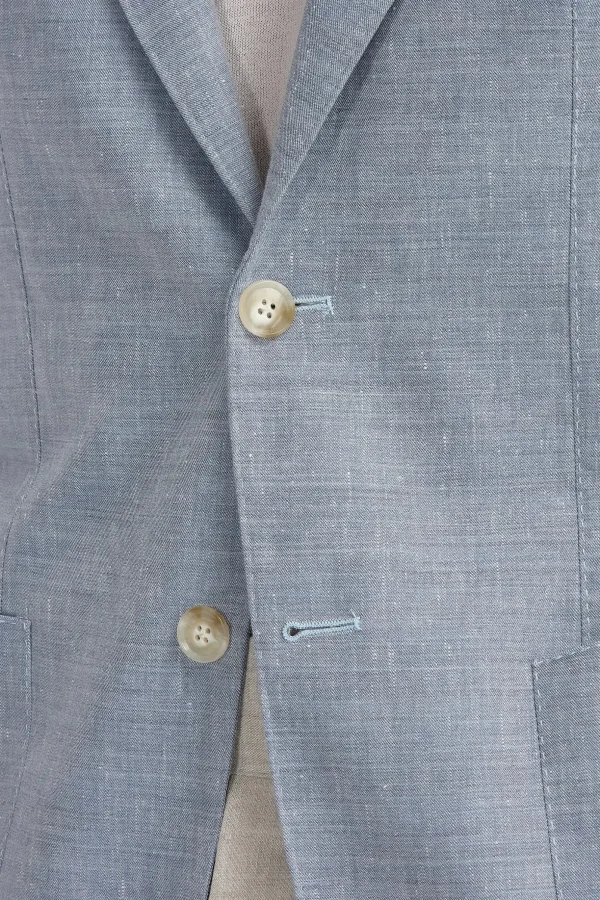 Light blue wool and linen jacket - Made in Italy