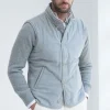 Light grey alcantara reversible vest – Made in Italy