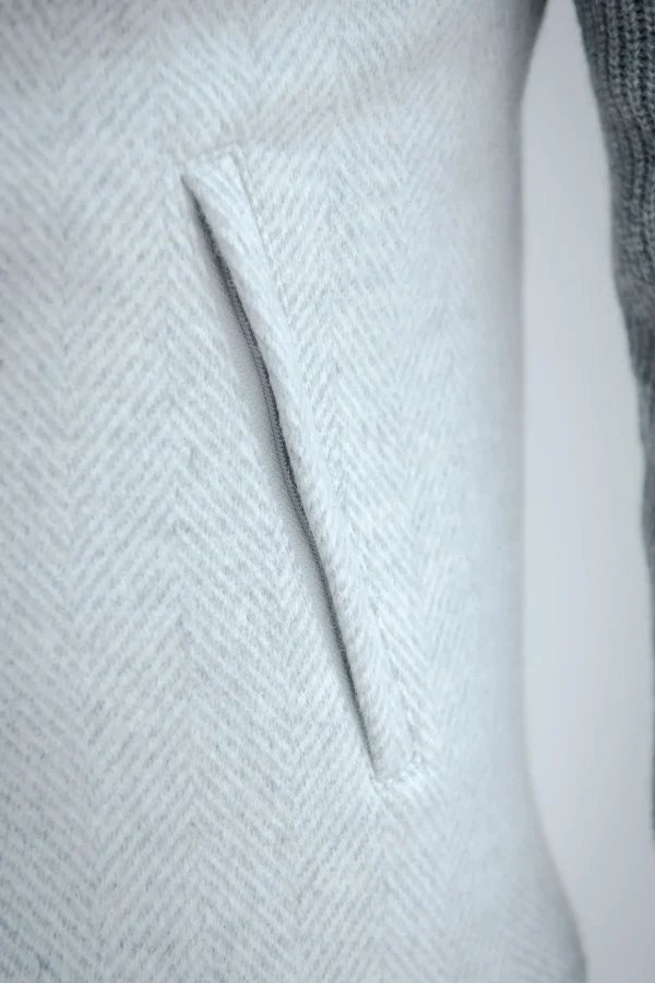 Light grey alcantara reversible vest – Made in Italy