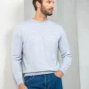 Light grey cashmere round neck – Made in italy