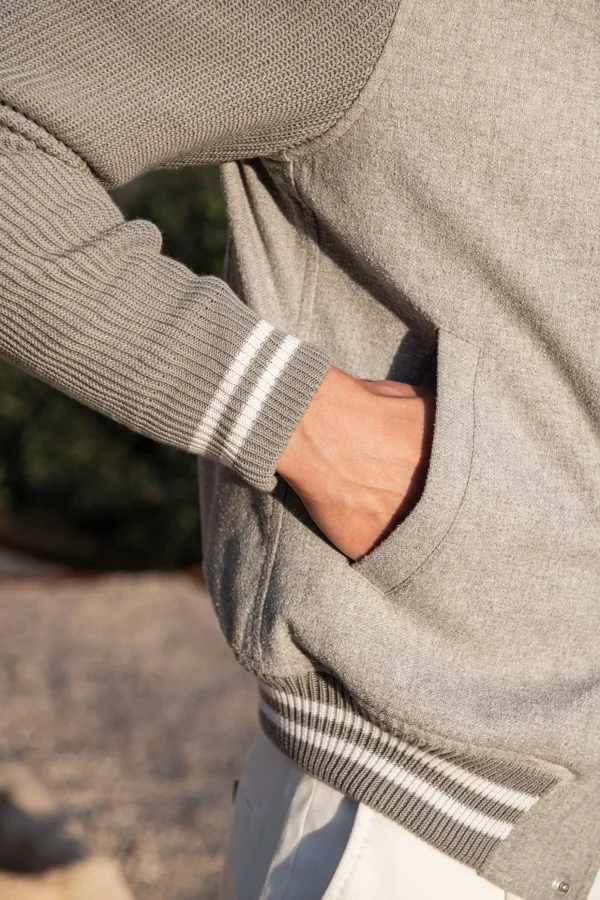 Light grey college jacket – Made in Italy