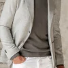 Light grey herringbone jacket - Made in Italy