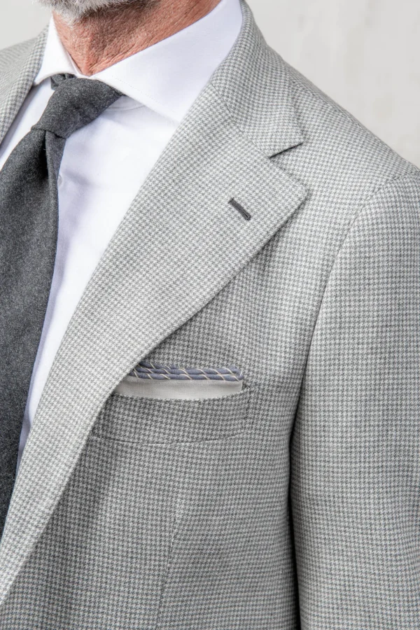 Light grey houndstooth suit - Made in Italy