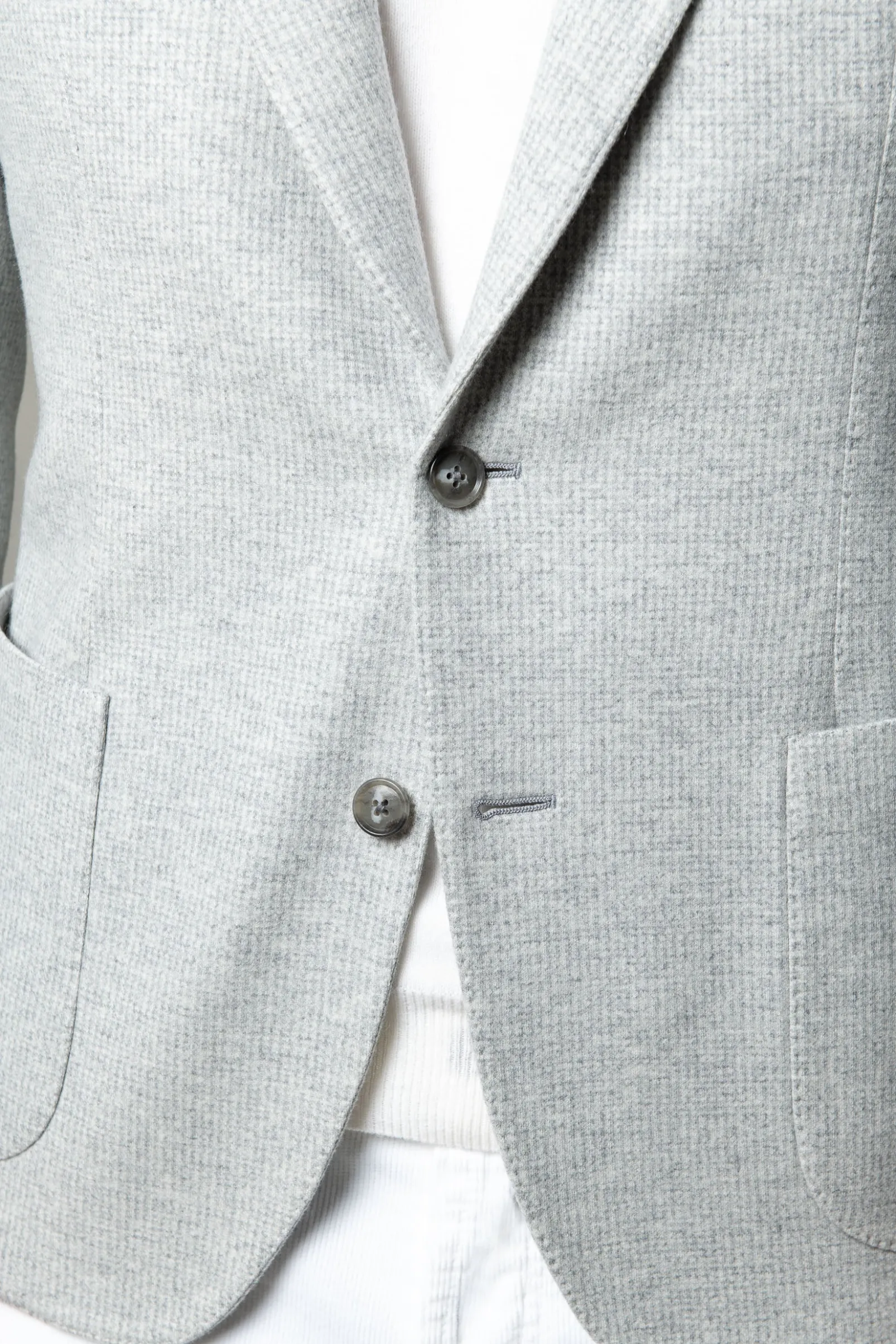 light_grey_jersey_houndst_1.webp Light grey jersey houndstooth jacket - Made in Italy