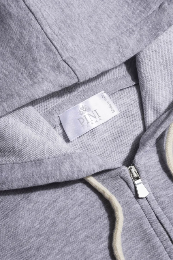 Light Grey Leisure Zip Hoodie - Made in Italy
