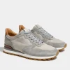 Light grey nabuk and suede runners - Made In Italy