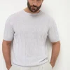 Light grey ribbed t-shirt - Made in Italy
