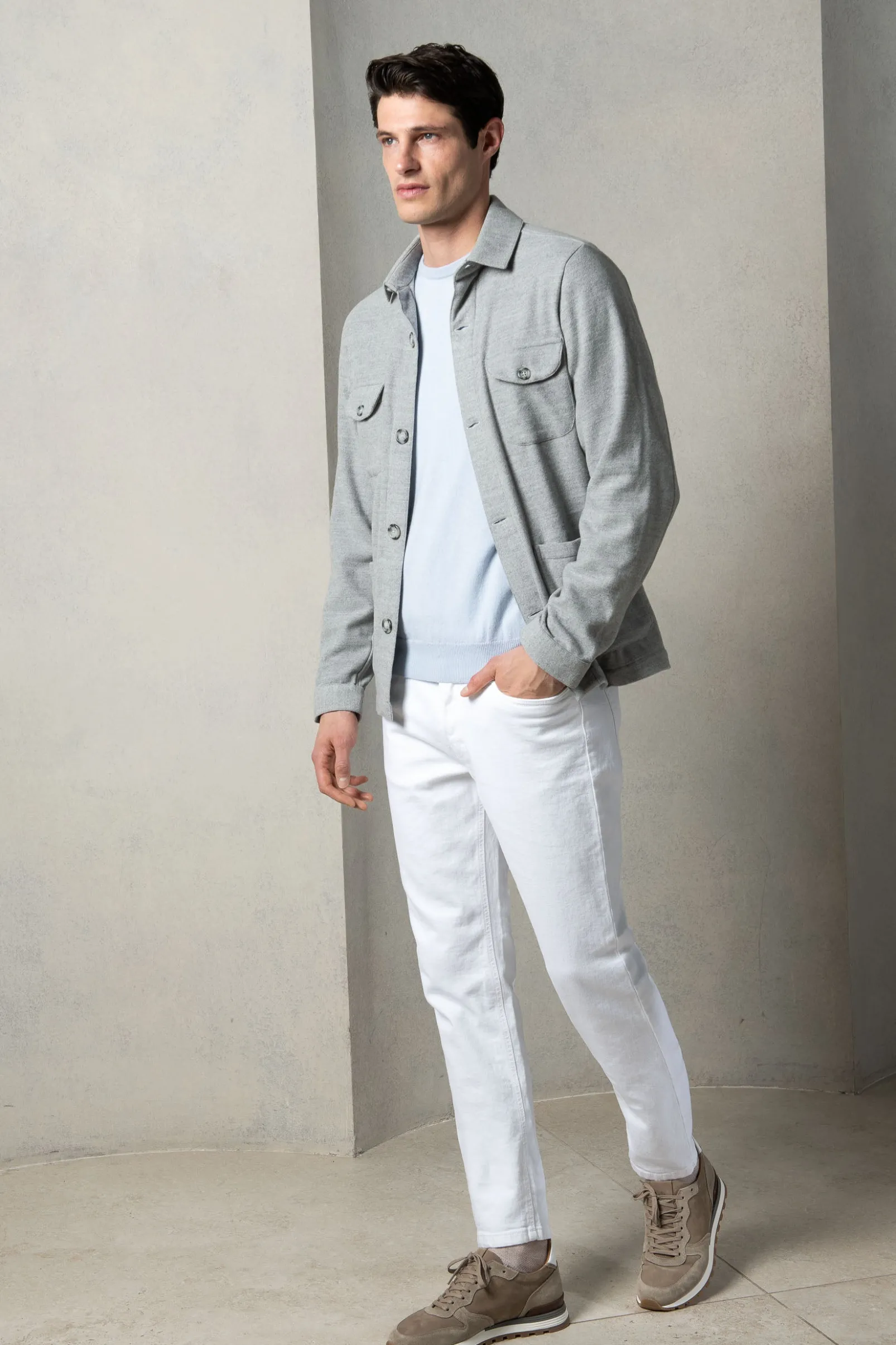 light_grey_safari_jacket__3.webp Light grey Safari Jacket flannel Super 180'S – Made in Italy