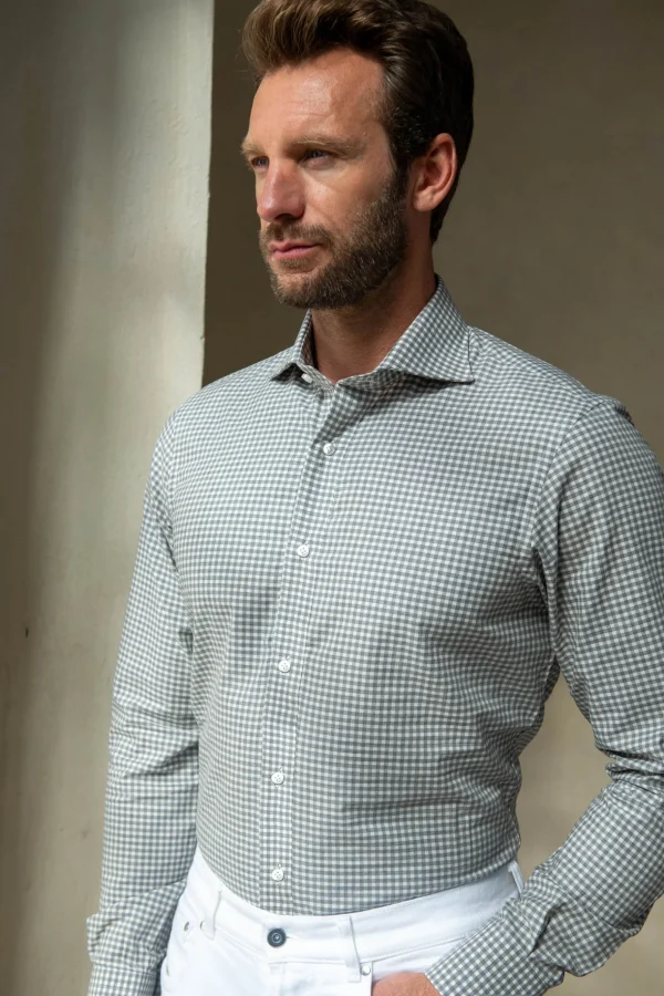 Light grey vichy shirt - Made In Italy