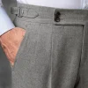 Mid grey flannel Soragna trousers - Made in Italy