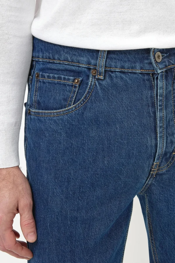 Mid-blue jeans - Candiani cotton - Made in Italy