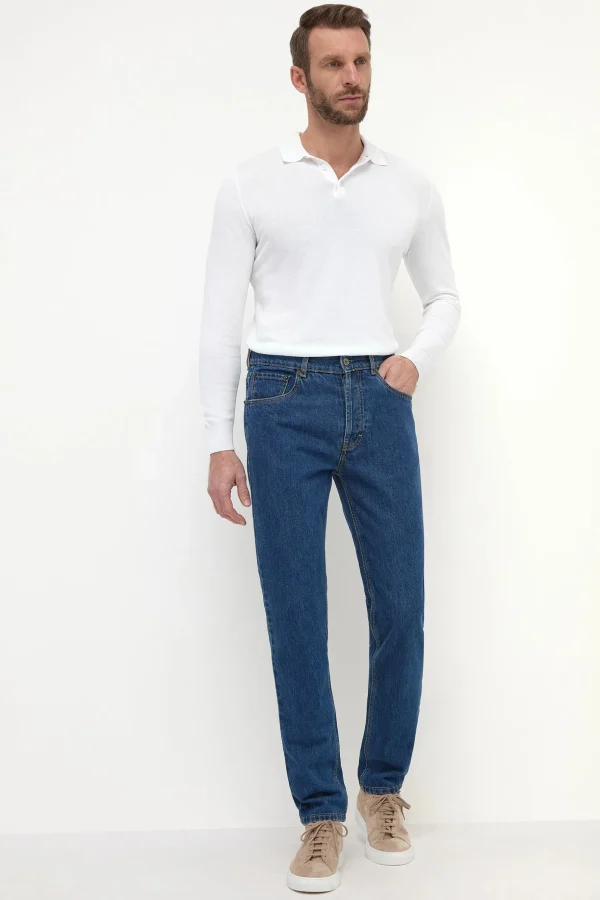 Mid-blue jeans - Candiani cotton - Made in Italy