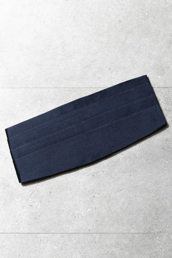 Midnight Blue Silk Cummerbund - Made in Italy