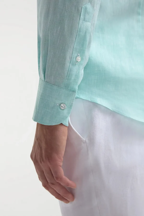 Mint linen shirt - Made in Italy