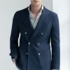 Navy double breasted jacket - Made in Italy